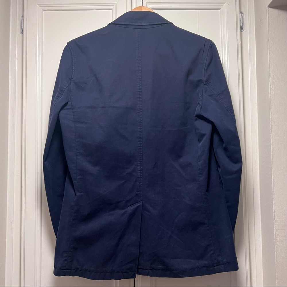 A.P.C. Canvas Navy Cotton Blazer Coat Pearl-like Two Buttons Classic Size Medium - Picture 7 of 10